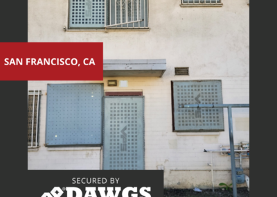 San Francisco vacant properties are secured by DAWGS steel door and window guards. Realtors, homeowners, and investors trust DAWGS to protect their assets.